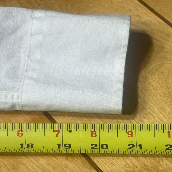 UNTUCKit 100% Linen Crisp White Casual Button Down Shirt Size Small Slim Fit - Picture 9 of 16